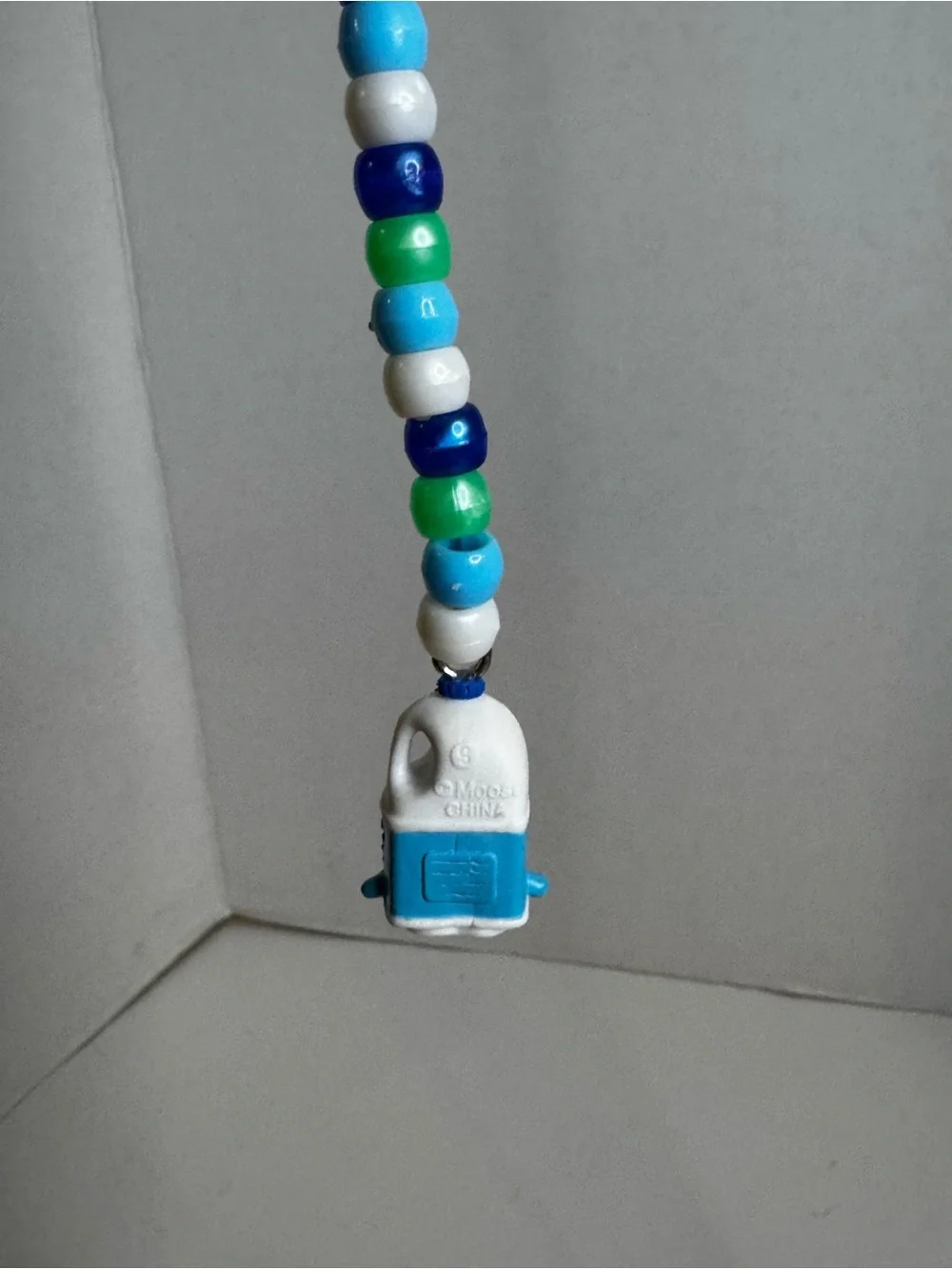 Shopkins Blue, White & Green Beaded Character Charm